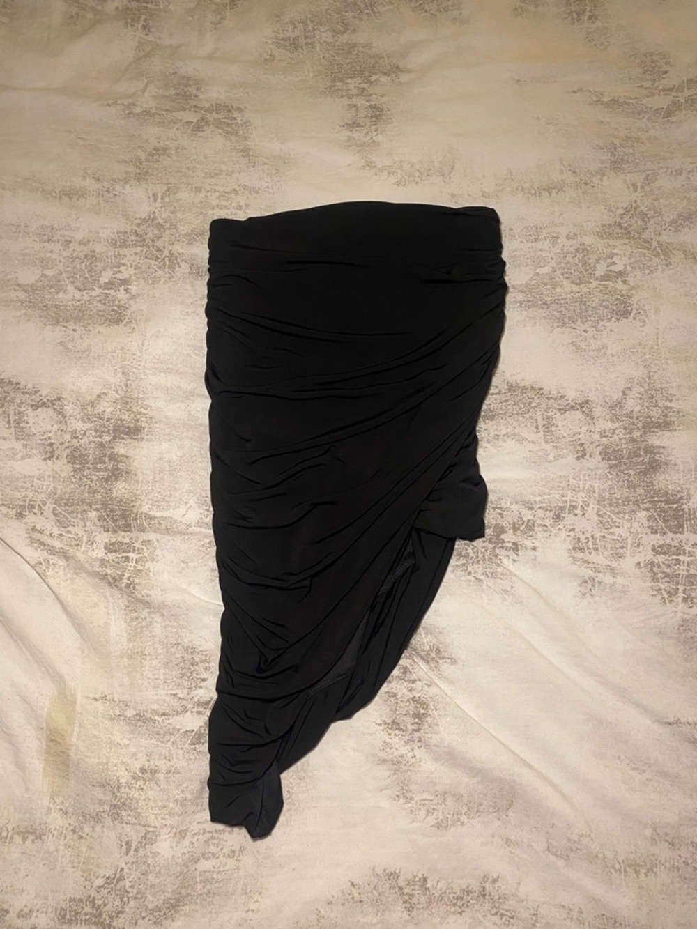 Forever 21 Black Asymmetrical Ruched Skirt - Picture 2 of 8